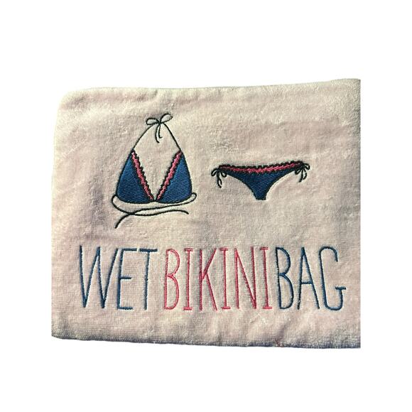 Wet Bathing Suit Bag Plastic Interior Bikini Handbag Wristlet - Picture 2 of 5